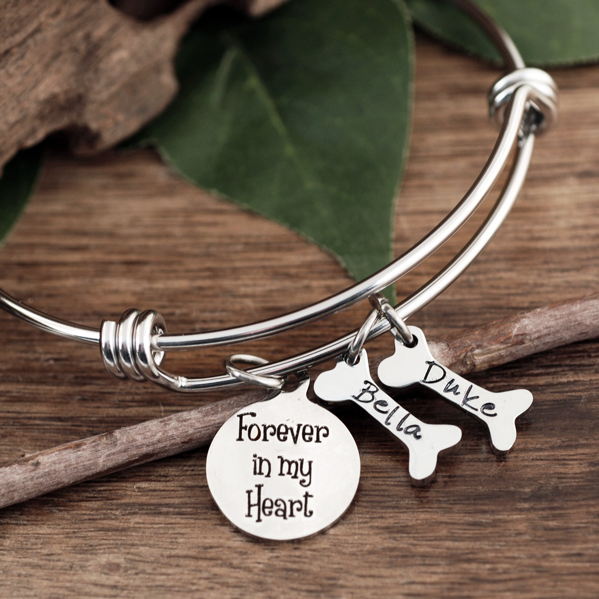 Pet Memorial Bracelet with Personalized Dog Bones Godfullness
