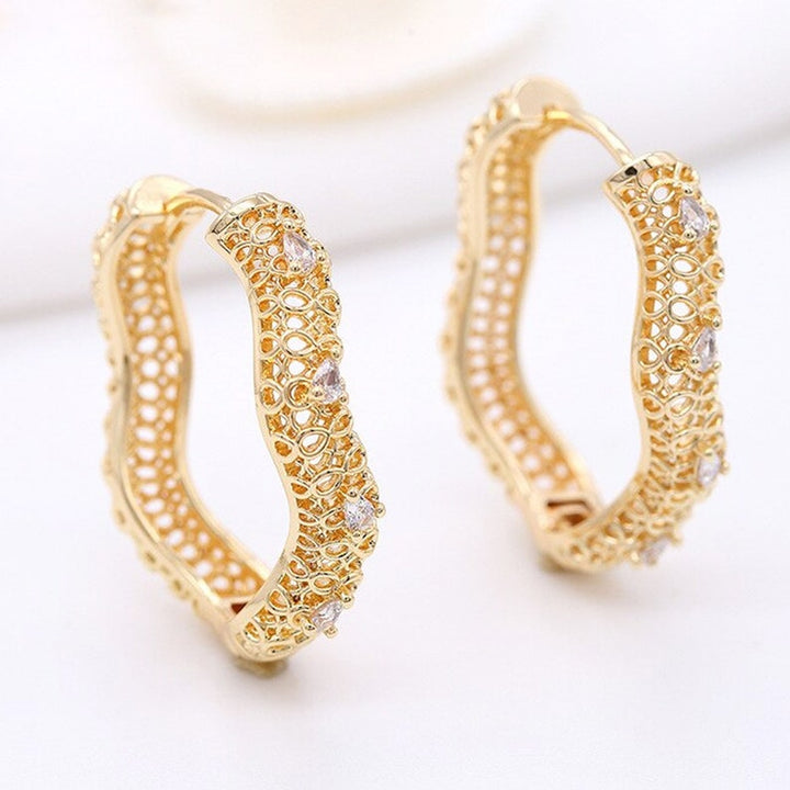 Crystal Oval Hoop Earrings