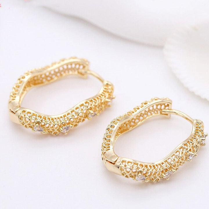 Crystal Oval Hoop Earrings