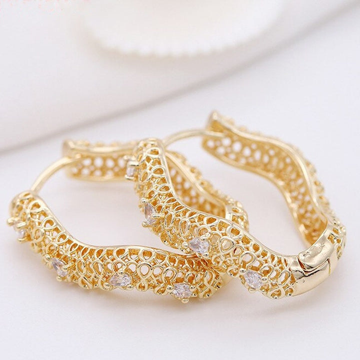 Crystal Oval Hoop Earrings