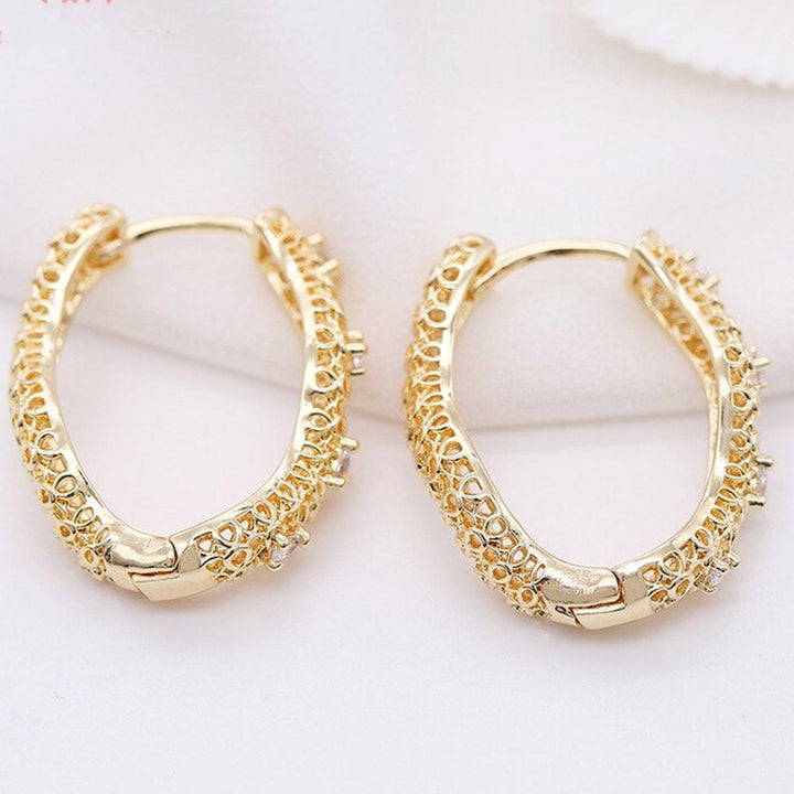 Crystal Oval Hoop Earrings