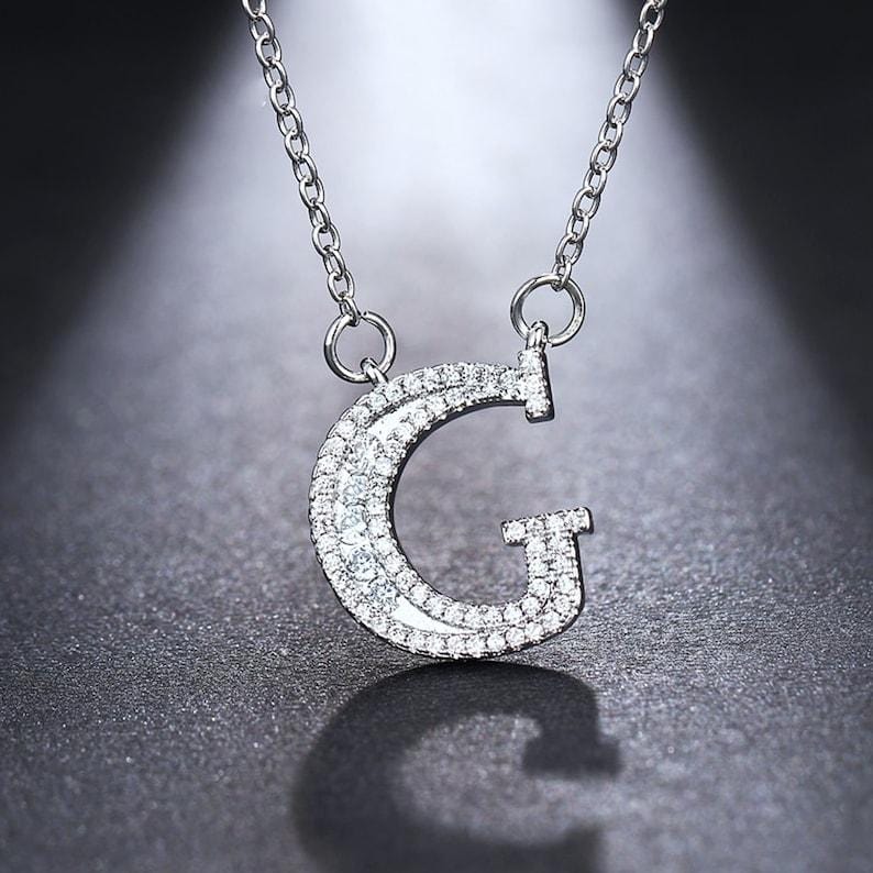 Cubic Zirconia Initial Necklace - Godfullness