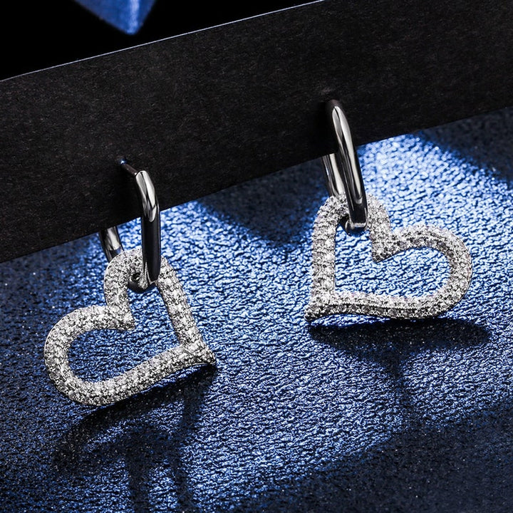 Cubic Zirconia Open Heart Earrings