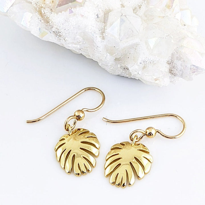 Dainty Gold Leaf Earrings