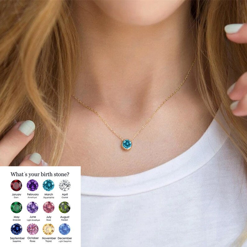 Dainty Birthstone Necklace