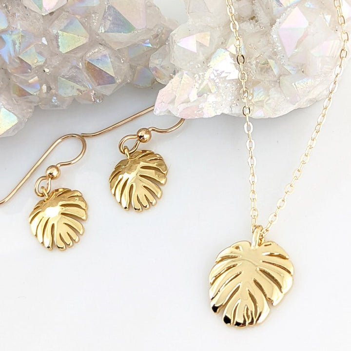 Dainty Gold Leaf Earrings