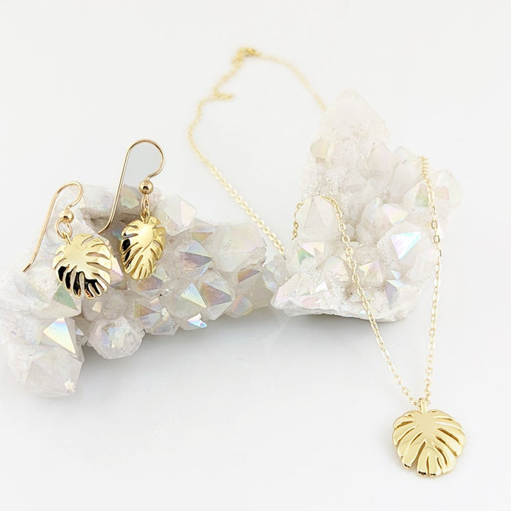 Dainty Gold Leaf Earrings