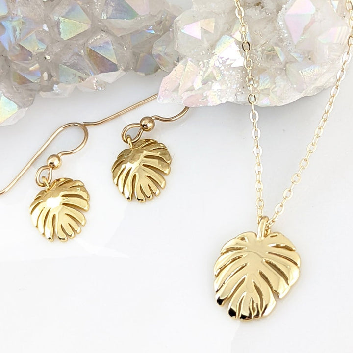 Dainty Gold Leaf Earrings