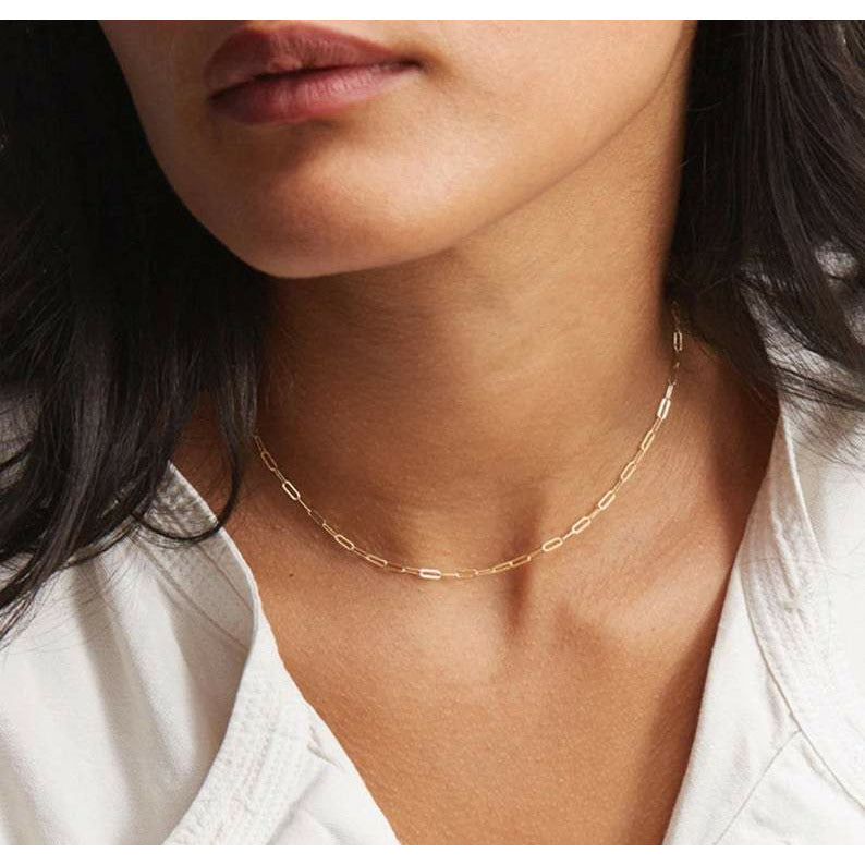 Dainty Stainless Steel Paperclip Necklace