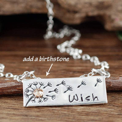 Dandelion Wish Bar Necklace