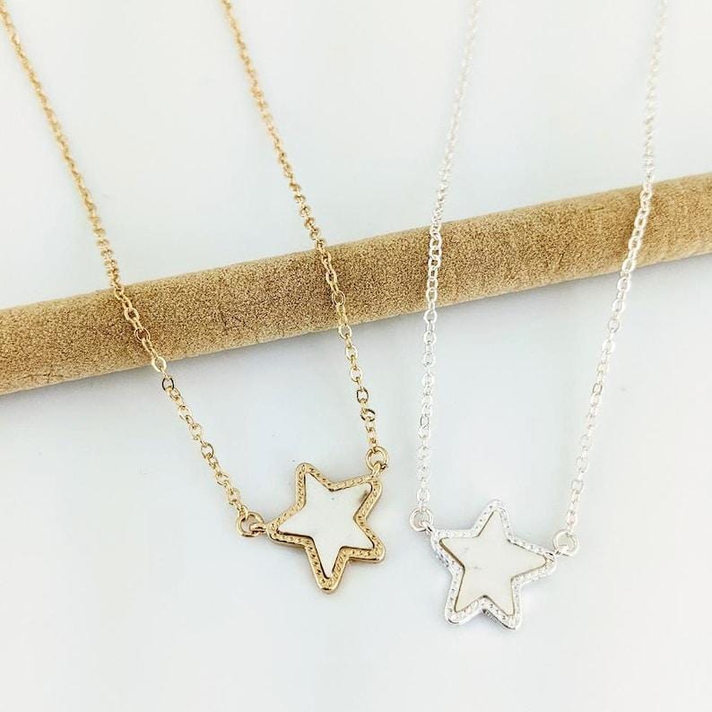 Dainty Pearl Star Necklace