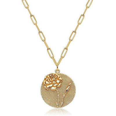 Gold Birth Flower Necklace Gifts for Women