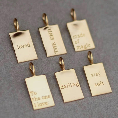 Gold Inspirational Rectangle Necklace