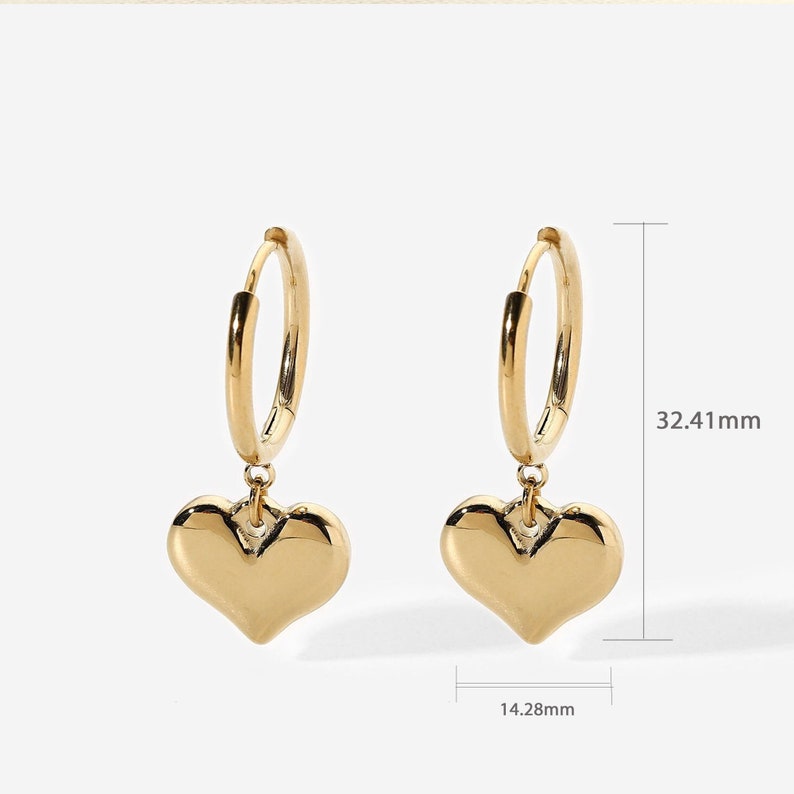 Huggie Hoop Earrings with Heart
