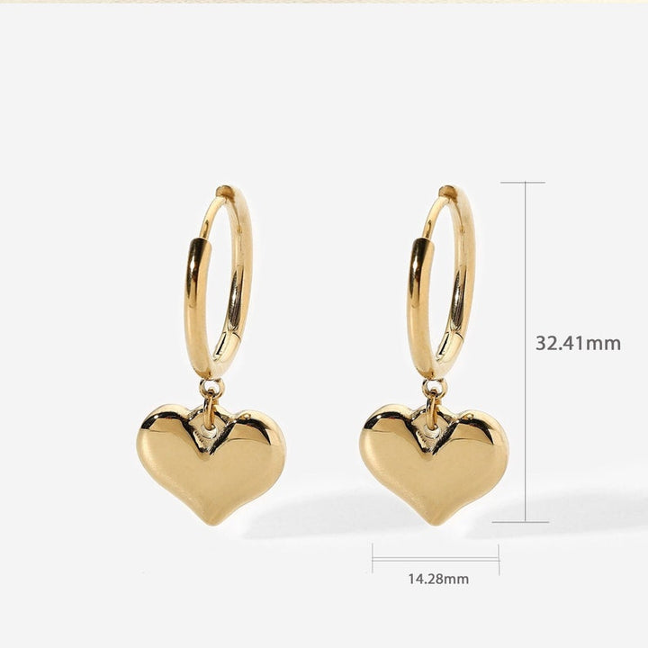 Huggie Hoop Earrings with Heart