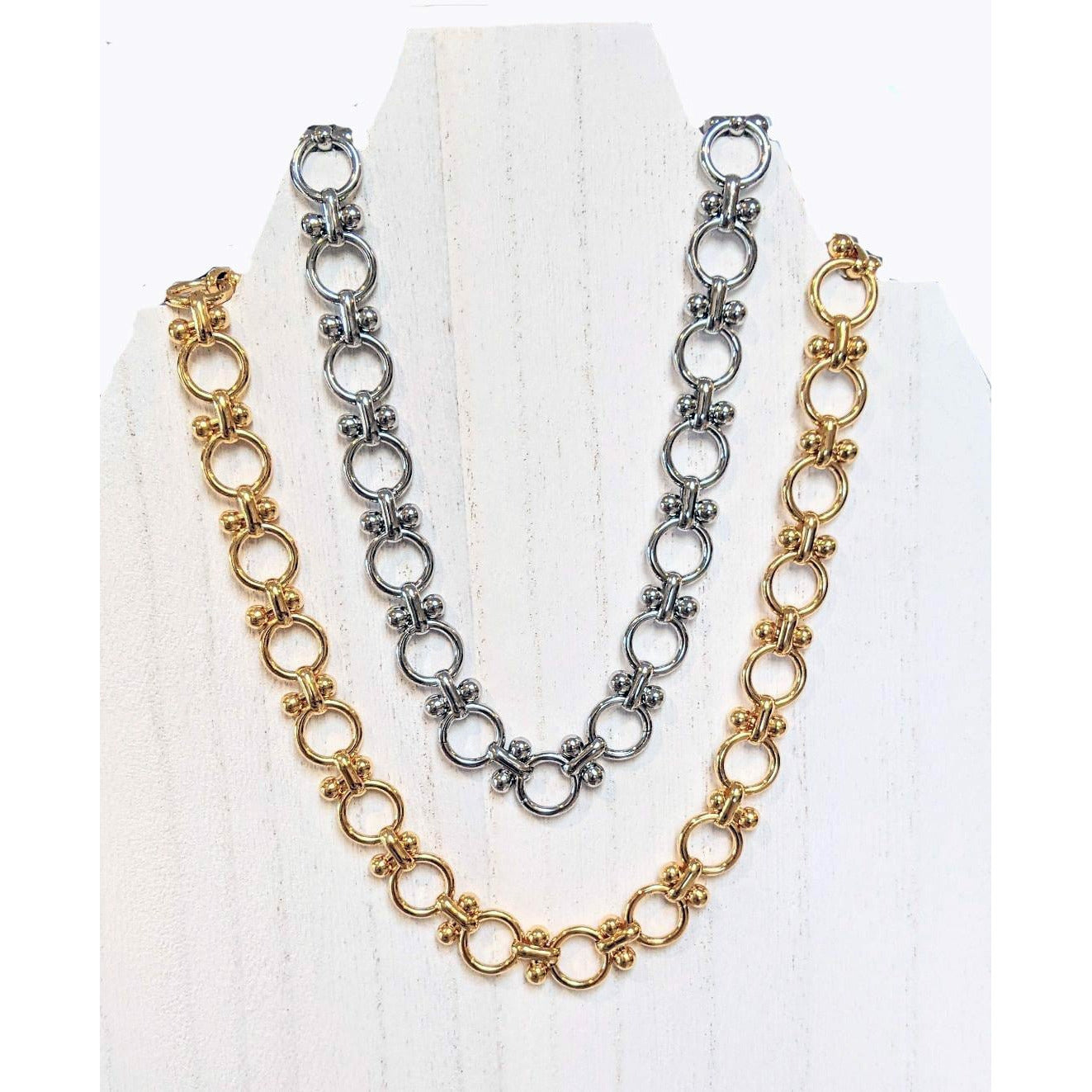 Large 18kt Gold Plated Chunky O Chain Necklace
