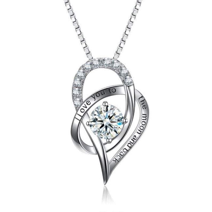 Love you to the Moon and Back Heart Necklace