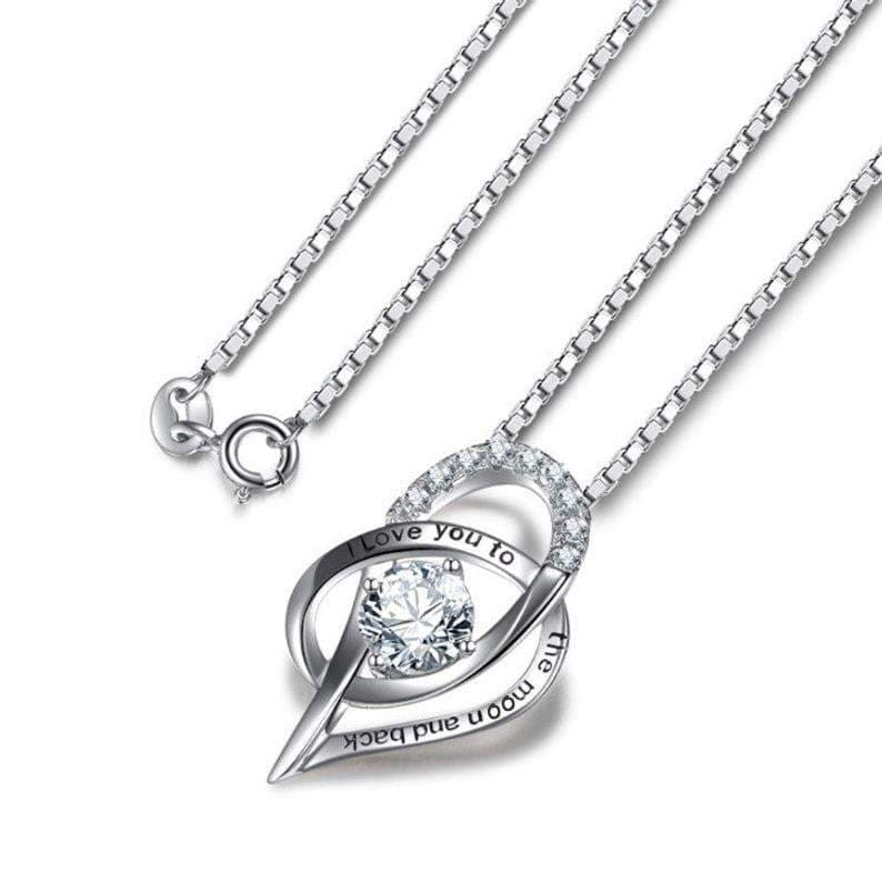 Love you to the Moon and Back Heart Necklace