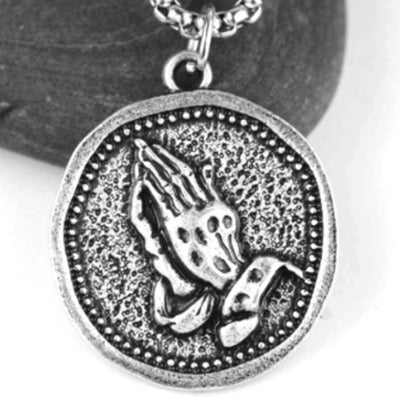 Men's Christian Prayer Hands Necklace - Godfullness