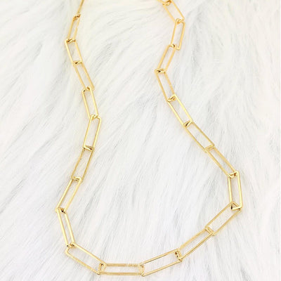 Paperclip Gold Link Necklace