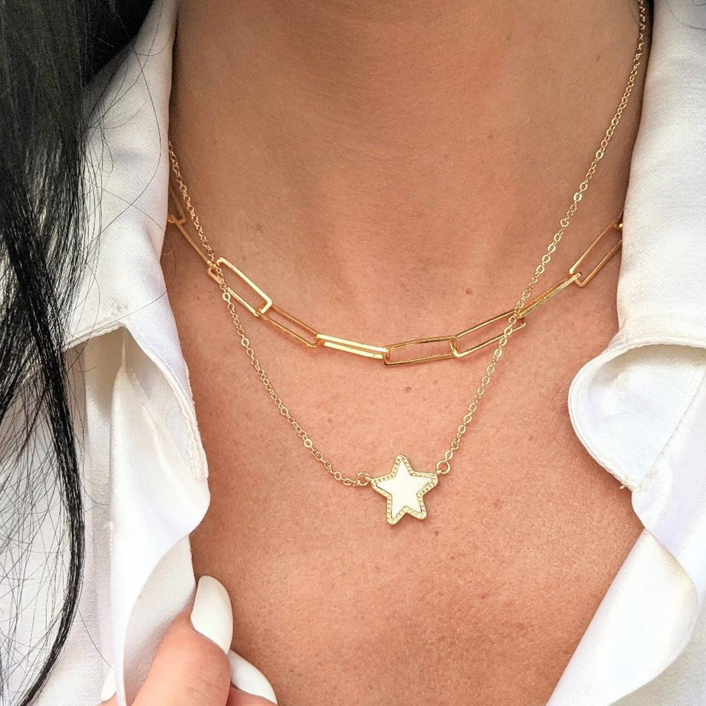 Paperclip Gold Link Necklace