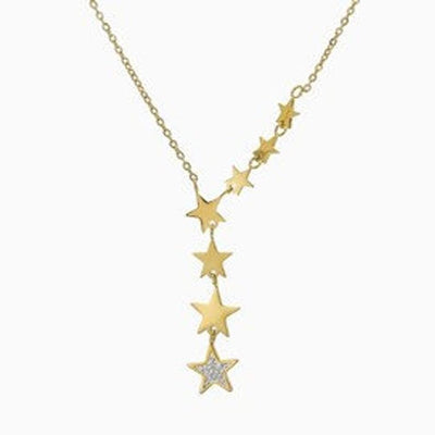 Stainless Steel Cascading Star Necklace