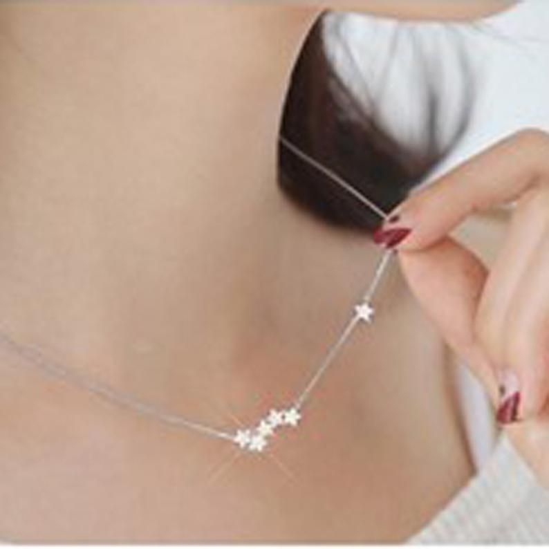 Sterling Silver Cubic Zirconia Star Necklace