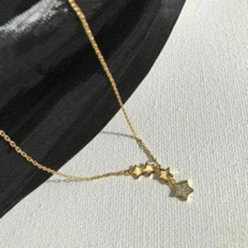 Sterling Silver Dainty Tassel Star Necklace