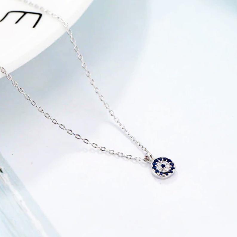 Sterling Silver Evil Eye Necklace
