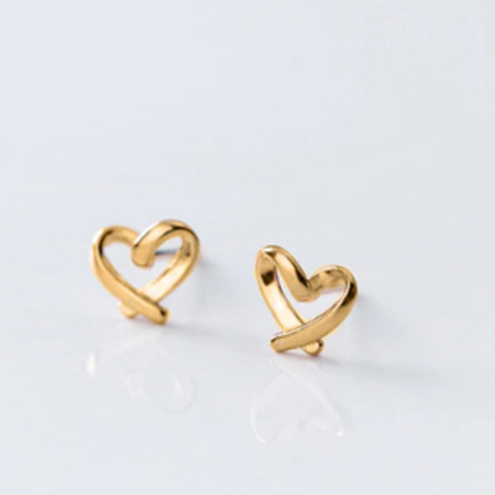Sterling Silver Heart Stud Earrings
