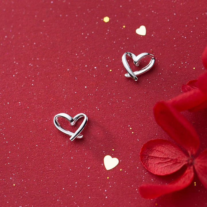 Sterling Silver Heart Stud Earrings