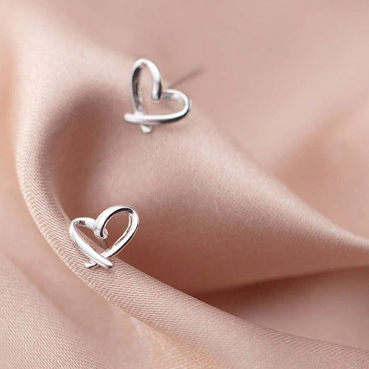 Sterling Silver Heart Stud Earrings