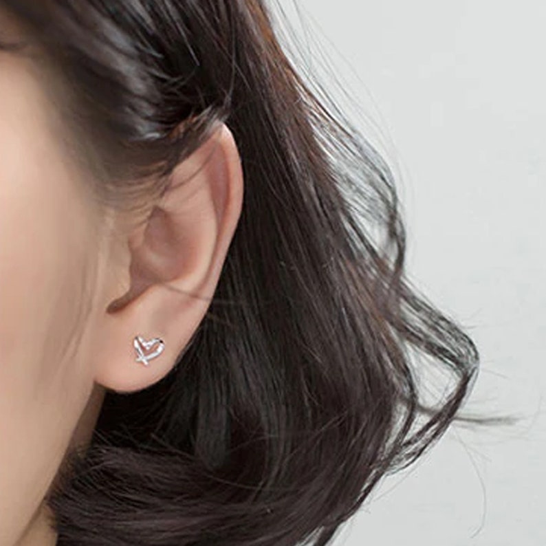 Sterling Silver Heart Stud Earrings