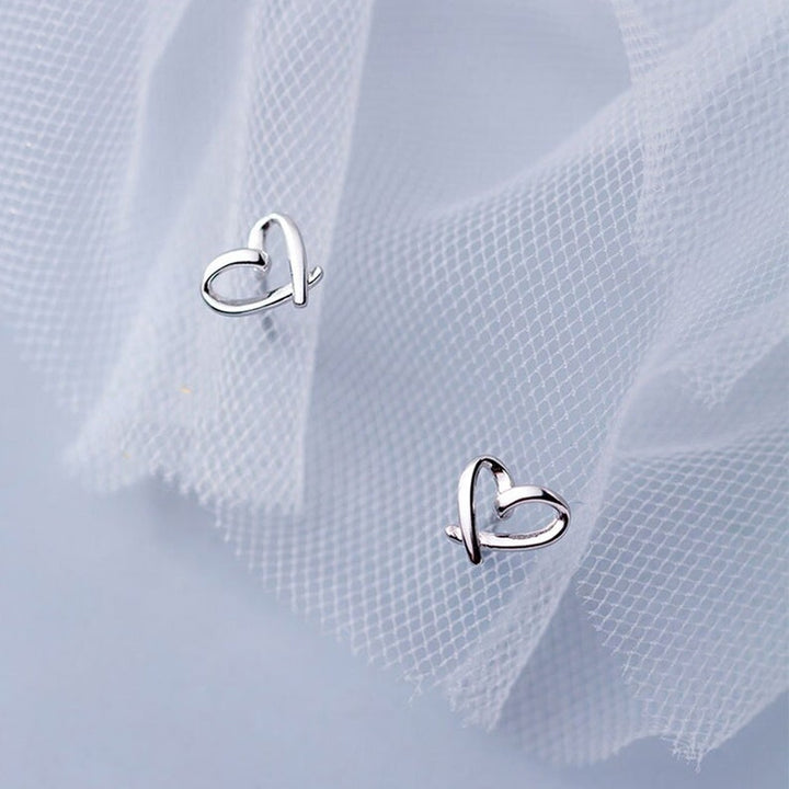 Sterling Silver Heart Stud Earrings