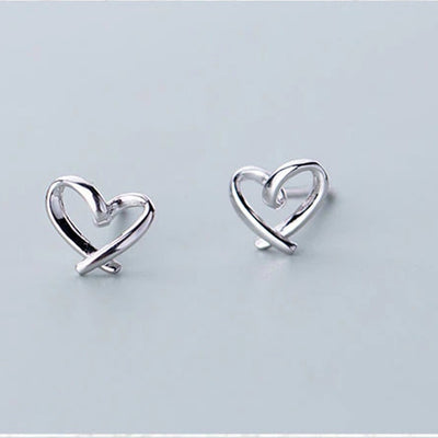 Sterling Silver Heart Stud Earrings
