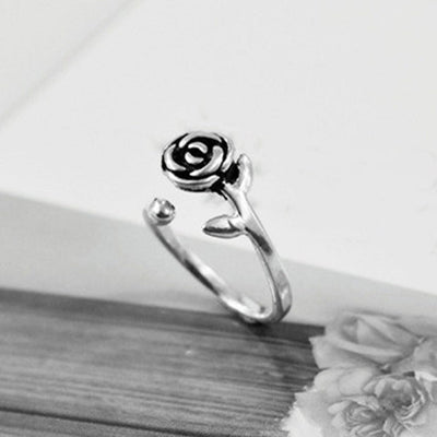 Sterling Silver Rose Flower Ring