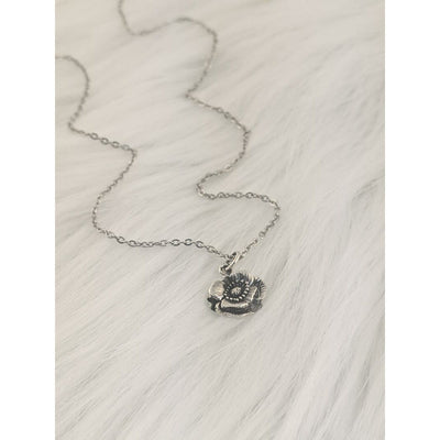 Sterling Silver Poppy Flower Necklace