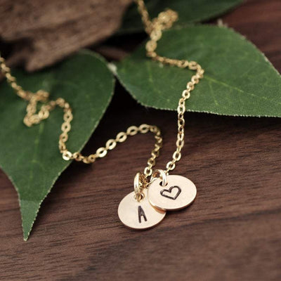 Tiny Personalized Gold Disc Necklace