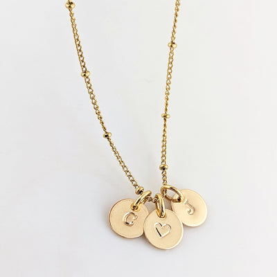 Round Tiny Initial Necklace