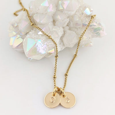Round Tiny Initial Necklace