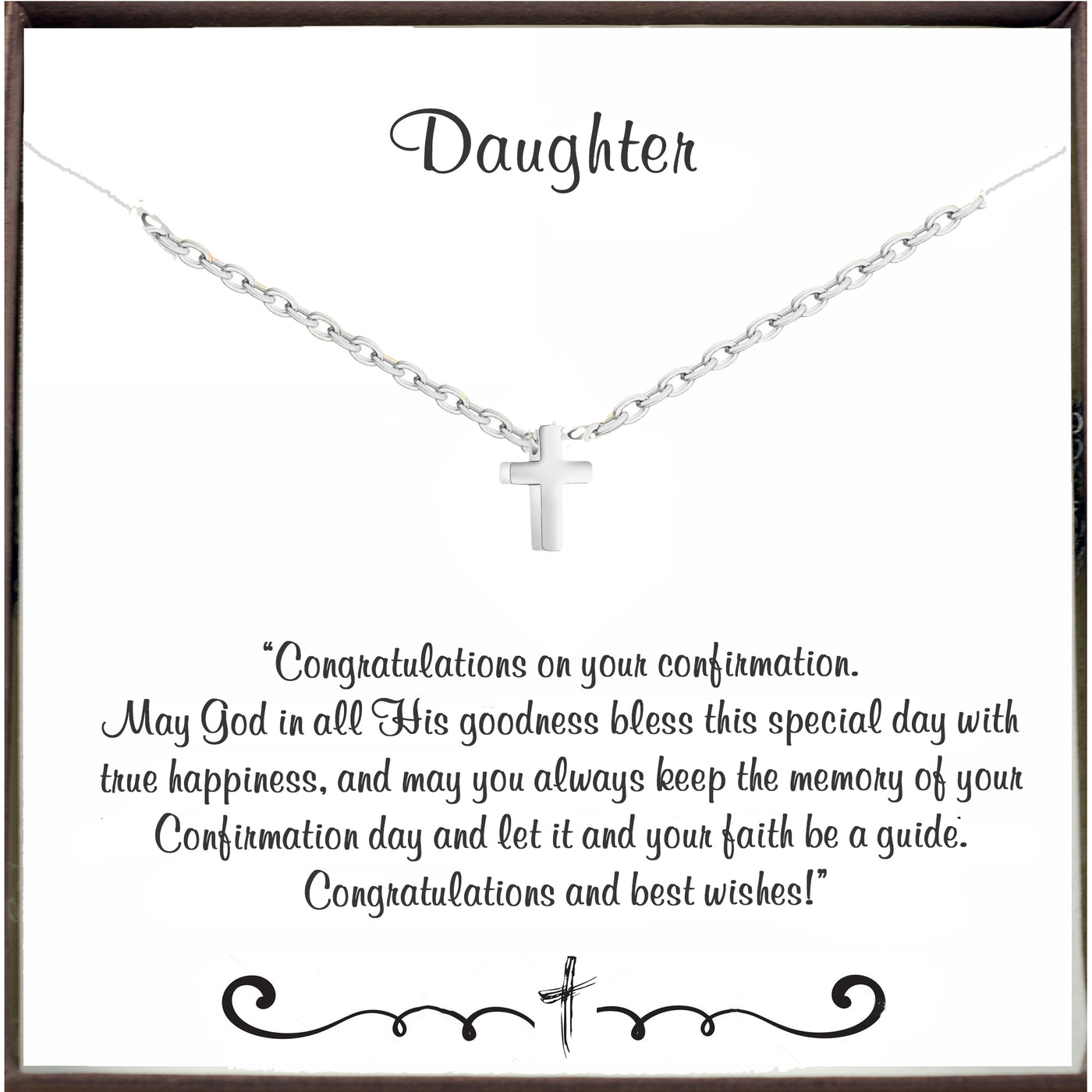 To my Daughter - Confirmation Necklace with Cross - Godfullness