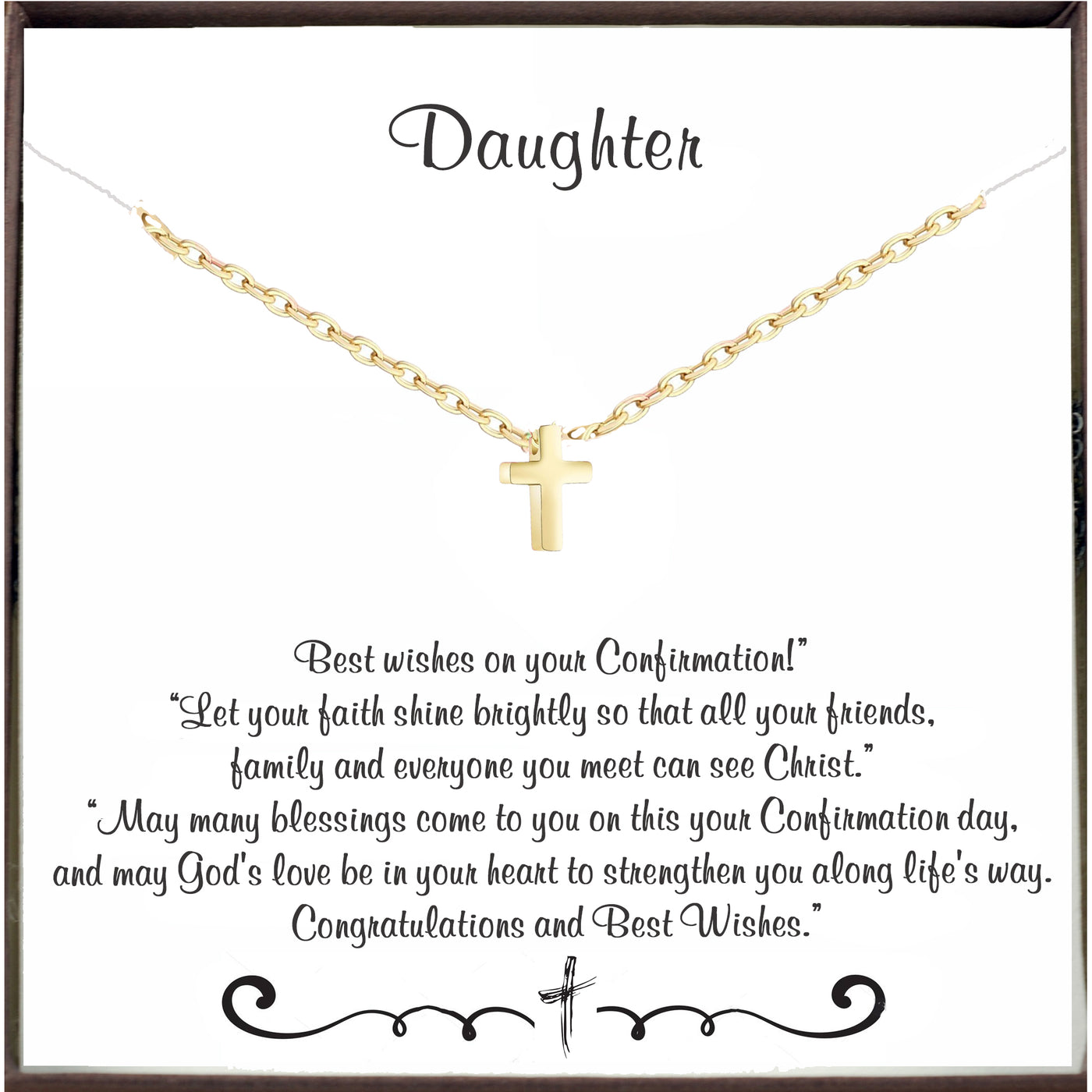 Confirmation Cross Necklace for Daughter - Godfullness