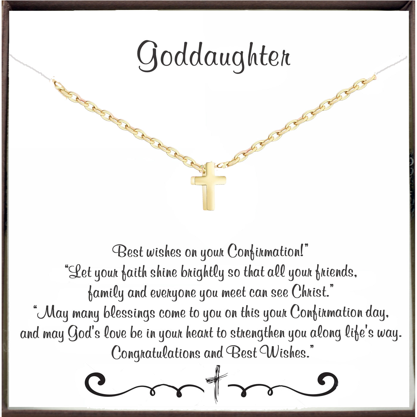 Confirmation Cross Necklace for Goddaughter