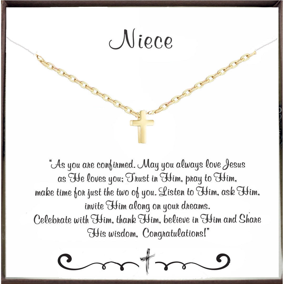 Confirmation Cross Necklace for Niece - Godfullness