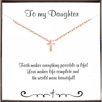To my Daughter - Dainty Cross Necklace