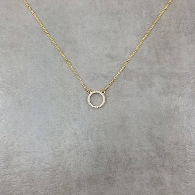 Silver Crystal Circle Necklace for Niece