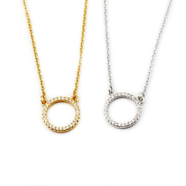 Gold Crystal Circle Necklace for Granddaughter - Godfullness