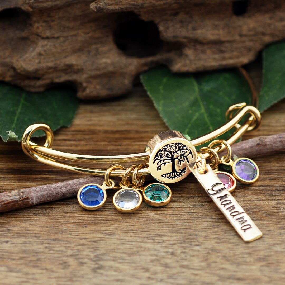Personalized Family Tree Birthstone Bracelet - Godfullness