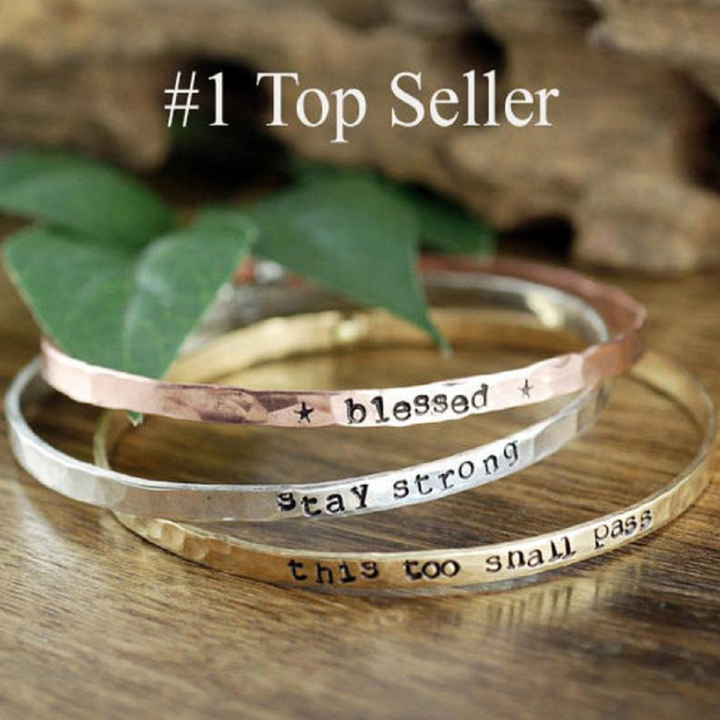 Inspirational Quote Riveted Bangle Bracelet Godfullness