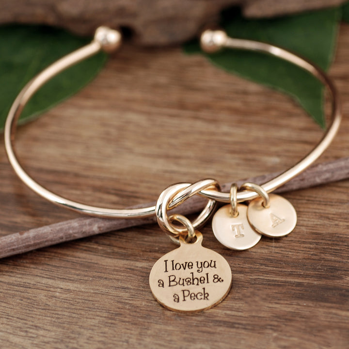 I Love you a Bushel &amp; a Peck Initial Knot Bracelet - Godfullness